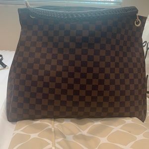 Fashion checkered brown bag